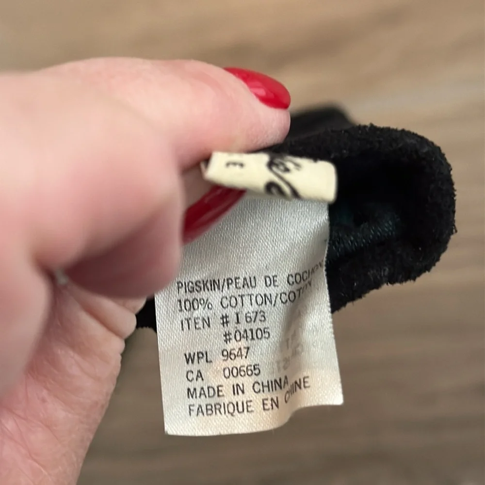 Eddie Bauer L suede cotton lined gloves
